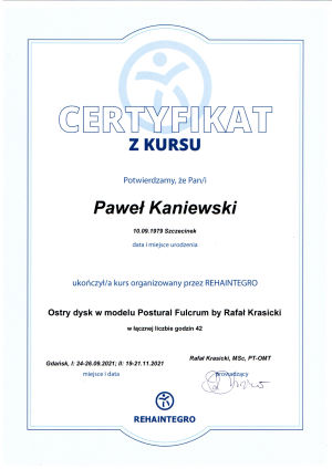 ostry dysk w modelu postural